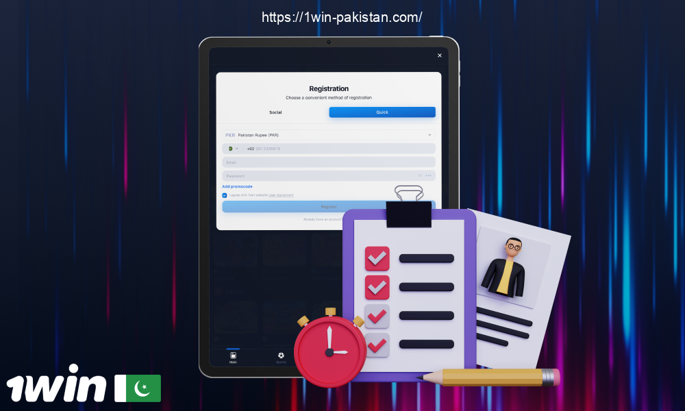 Registering with 1win gives Pakistanis access to the personal account and its features, including deposits and betting facilities