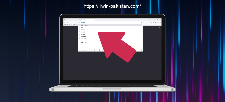 To download the 1win app Pakistanis need to open any browser and go to the official website of 1win