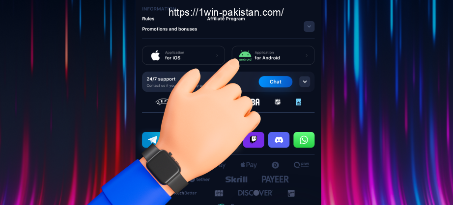 To download the 1win app Pakistanis need to find the Android icon and tap on it to start the download process