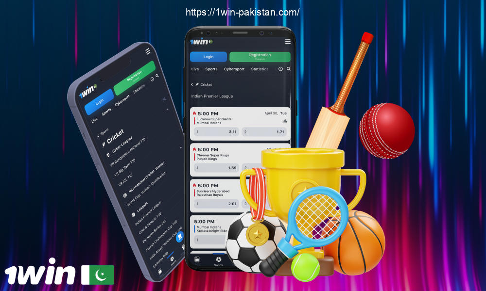 Pakistanis can enjoy a wide range of sports, including cricket, on the 1win app