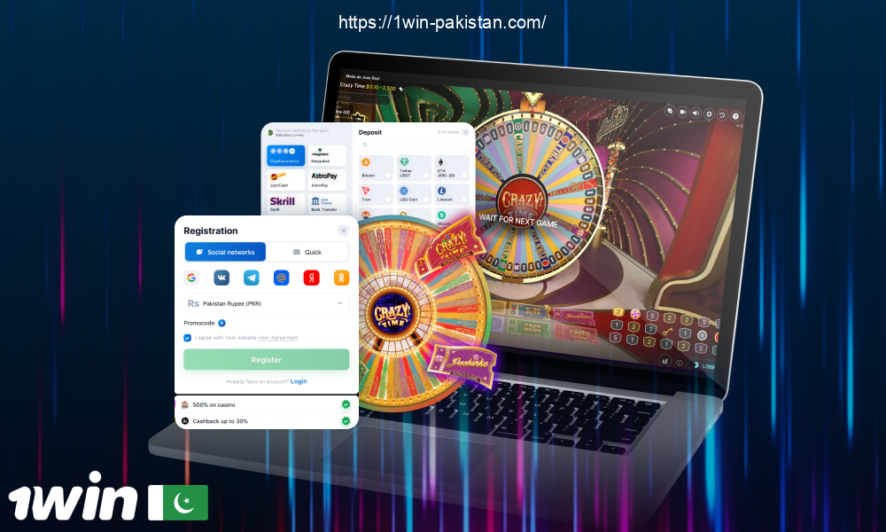 Gambling enthusiasts from Pakistan can start playing at 1win Crazy Time after registering, reading the game rules and making a deposit